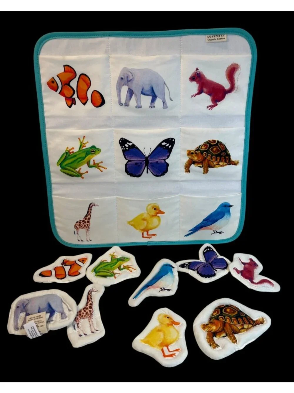 Lovevery Organic Cotton Animal Matching Toy With Soft Plush Pieces - Educational
